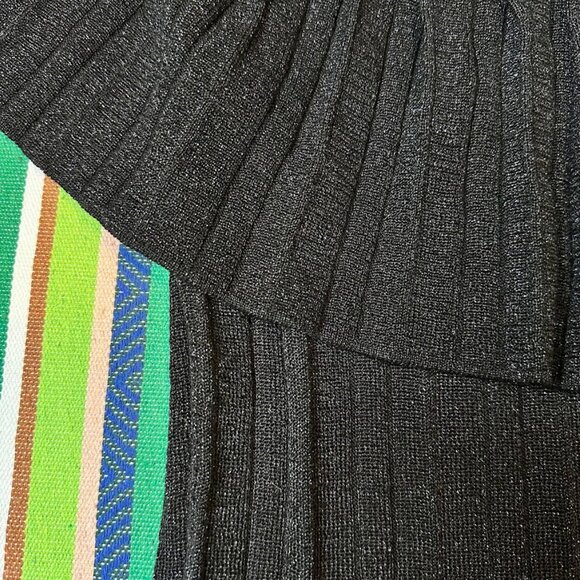 Arden B off the shoulder pleated knit lurex top in black & silver size small NWT - Picture 2 of 11